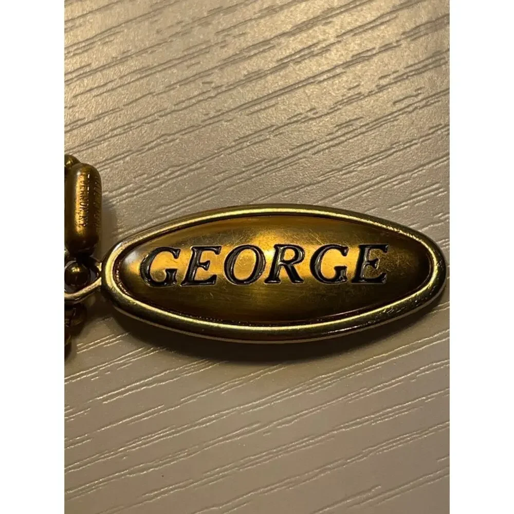 Vintage Brass Name Keychain 